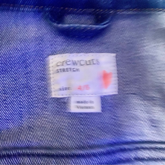 J Crew Crewcuts Jean Jacket Size 4T 5T Girls Blue Button EUC Coat Light Toddler - Picture 4 of 4